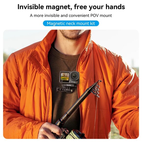 Telesin Magnetic Nylon Invisible Expansion Mount Set POV for Action Cameras - Picture 3 of 16